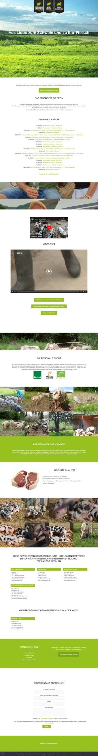Biohof Althaus-Zell, Westerwälder Landschwein